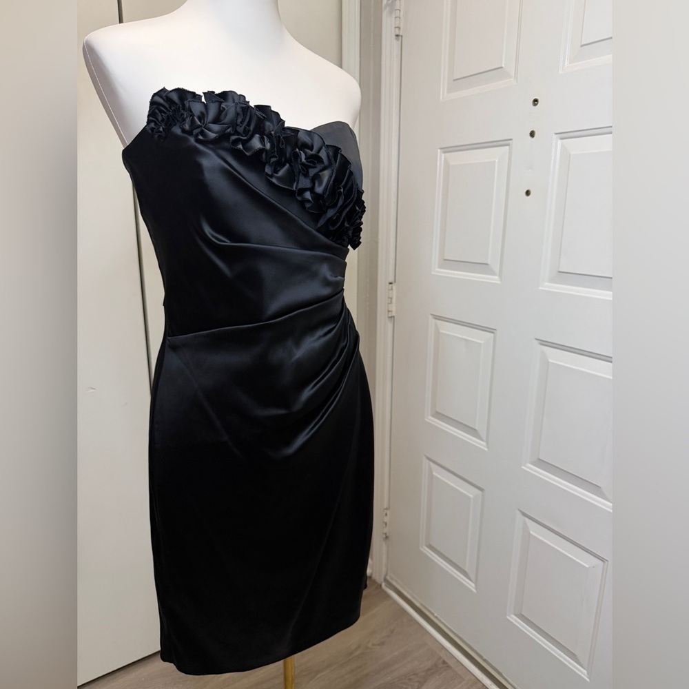 White House Black Market Sleek Black Mini Dress - Picture 3 of 12